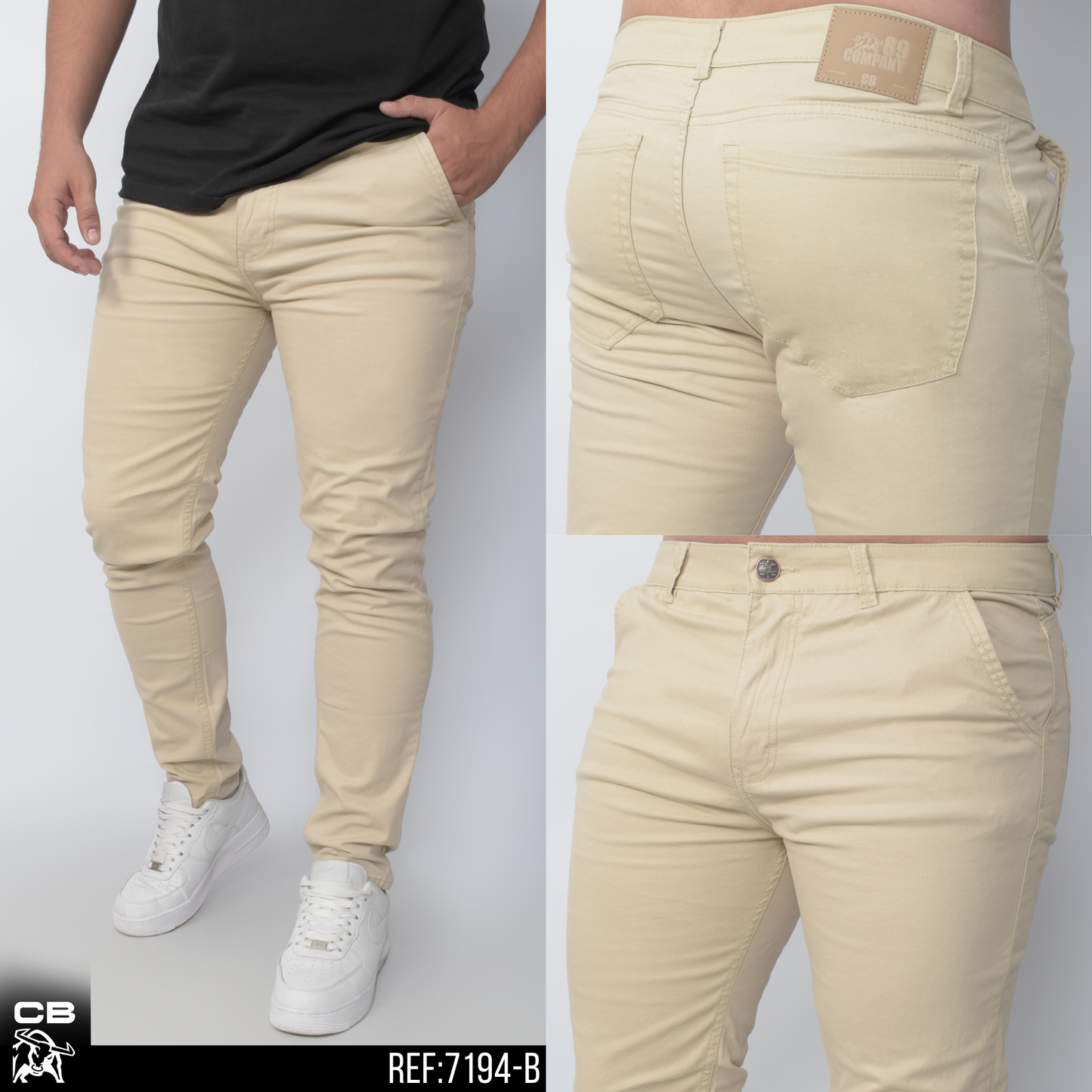 JEAN DRILL BEIGE CLASICO REF 7194-B